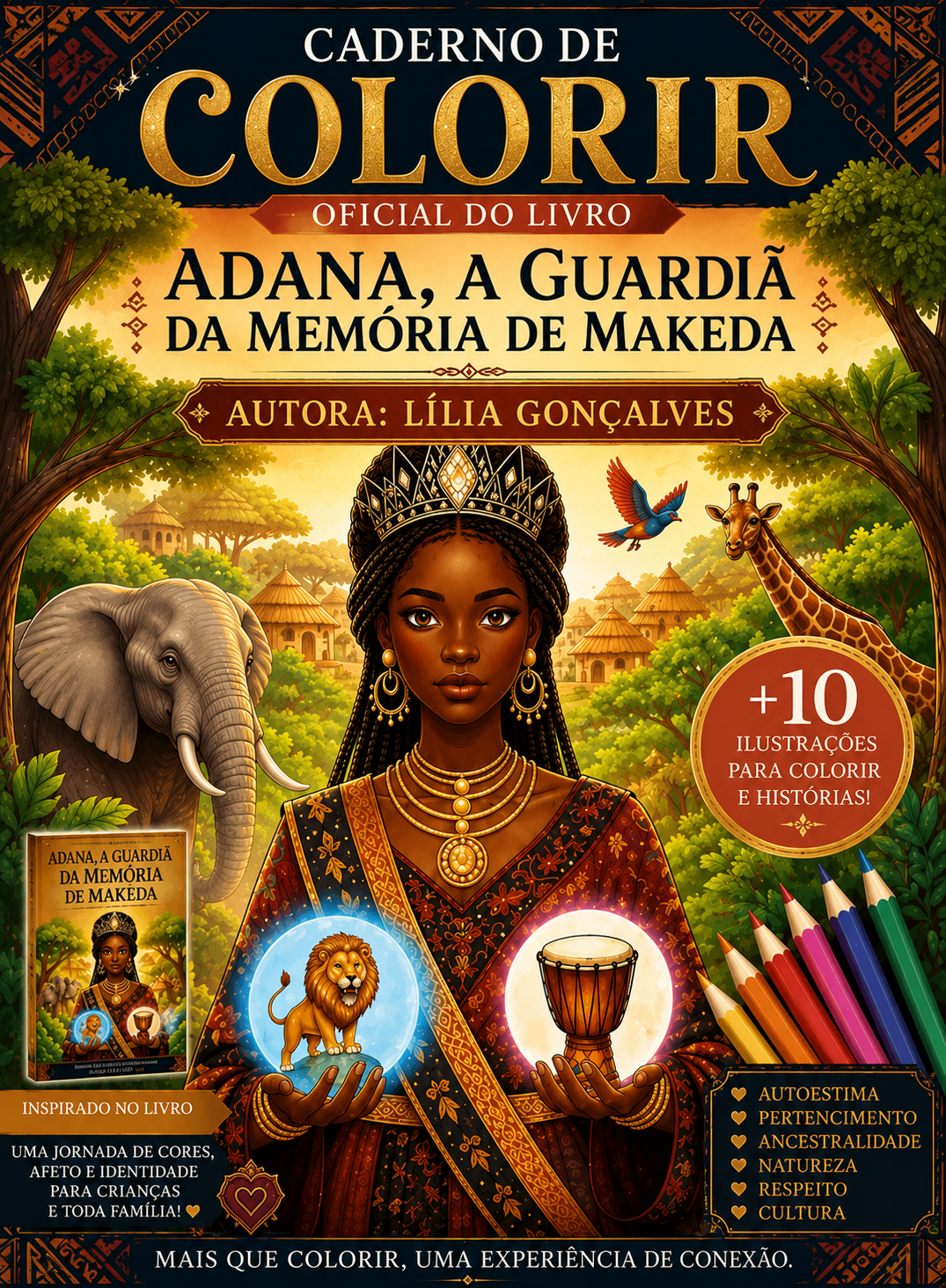 Capa oficial da obra Caderno de Colorir Oficial Adana